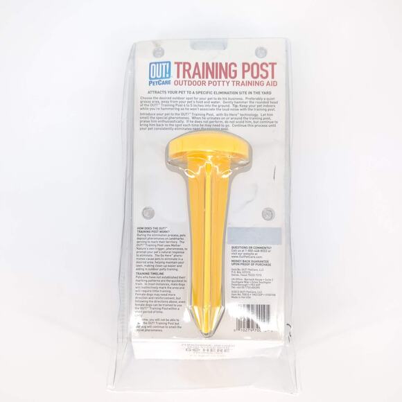 Out! PetCare Yellow Puppy/Dog Training Post Outdoor Potty Training Aid- New READ - Picture 7 of 15